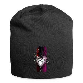 Passion résiliente : un cœur enveloppé d’épines - Bonnet en jersey - noir - Devant