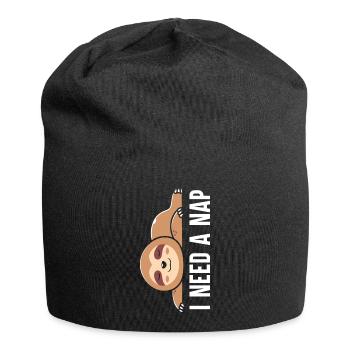 Faultierliebhaber sagt lustige faule Faultiere schlafen - Jersey-Beanie - Schwarz - Vorne