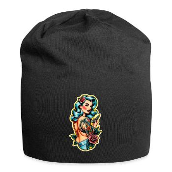 Rockabilly / Pin-up / Années 50 - Bonnet en jersey - noir - Devant