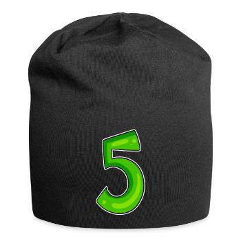 Number 5 Number Green - Jersey Beanie - black - Front