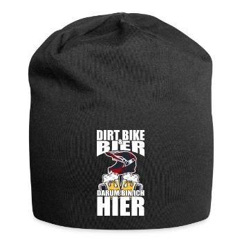 Drôle de dicton : La bière pour motocross, c’est pourquoi je suis ici - Bonnet en jersey - noir - Devant
