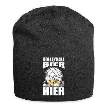 Lustiger Spruch Volleyball Bier darum bin ich hier - Jersey-Beanie - Anthrazit - Vorne