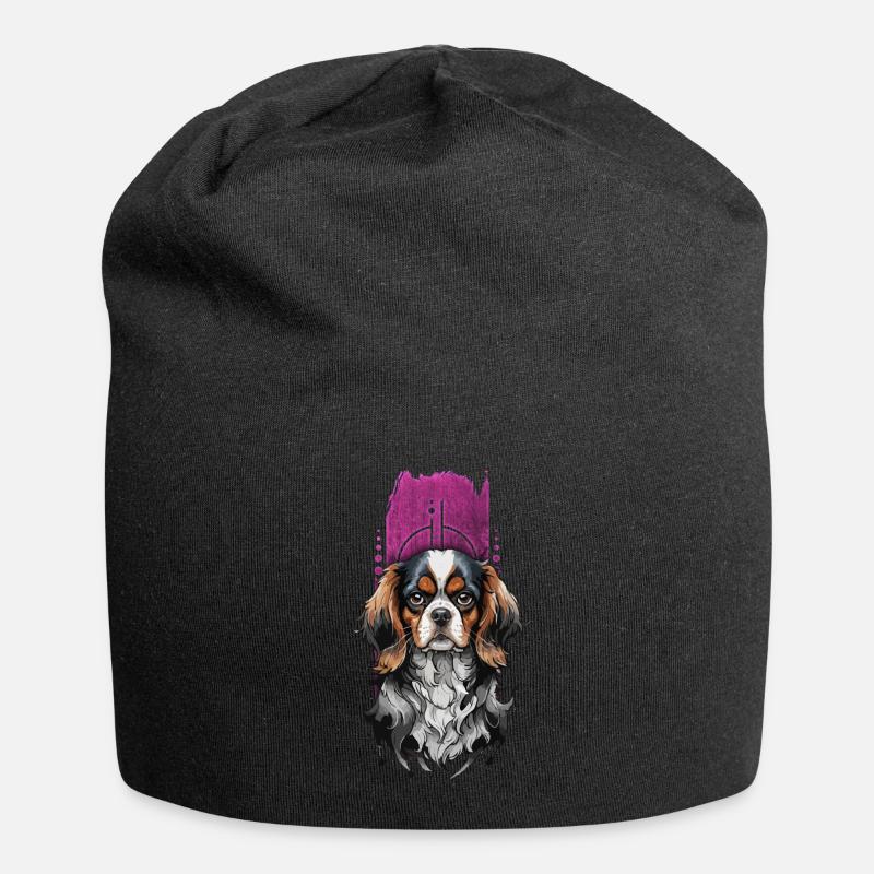 Königlicher Begleiter: Cavalier King Charles Spaniel - Jersey-Beanie - Schwarz