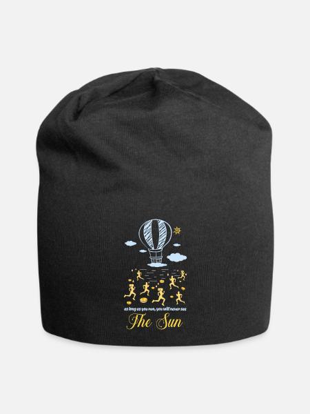 Saying - As long as you run, you don't see the sun - Jersey Beanie - black