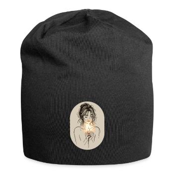 Woman with candle - Jersey Beanie - black - Front