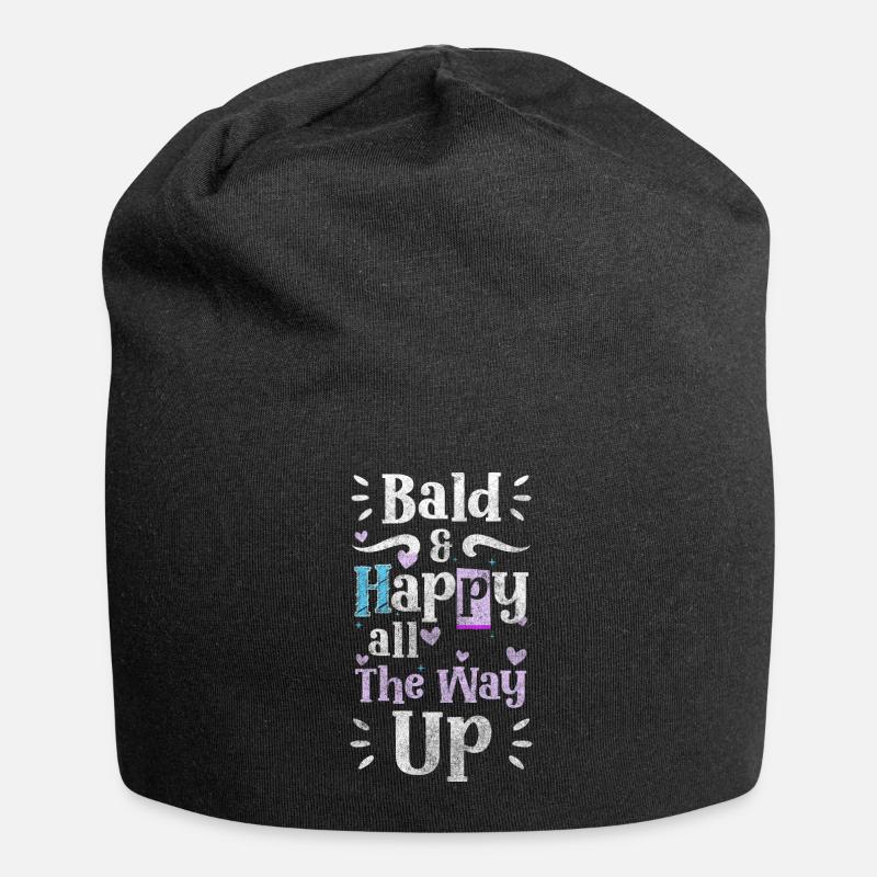 bald bald head plate man problem - Jersey Beanie - black