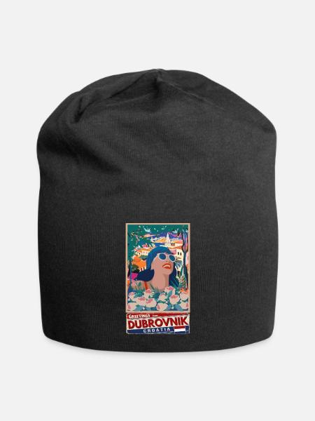 Kroatien Kroatien Hrvatska Reisen Sommer Dubrovnik - Jersey-Beanie - Schwarz