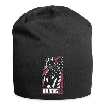 Kamala Harris 24 Cat Lady Supporter - Jersey-Beanie - Schwarz - Vorne