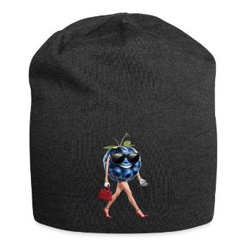 Frauen Heidelbeere - Jersey-Beanie - Anthrazit - Vorne