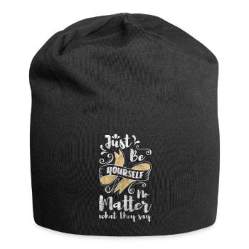 Einzigartig Besonders - Jersey-Beanie - Schwarz - Vorne