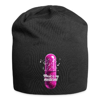 Musik ist meine Medizin für Musikliebhaber - Jersey-Beanie - Schwarz - Vorne