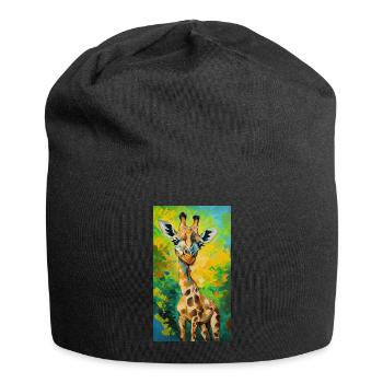 Giraffe Painting Painting Art comic - Jersey Beanie - black - Front