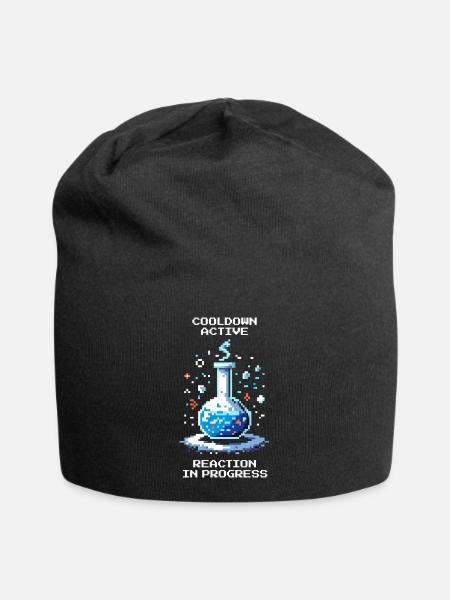 Cooldown aktiv – Reaktion läuft | Chemie - Jersey-Beanie - Schwarz