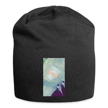 Graphics on the sidewalk with a cross-out - Jersey Beanie - black - Front