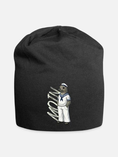 MOIN Seehund im Matrosenlook - Jersey-Beanie - Schwarz