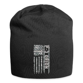 P-3 Orion, American flag, military camouflage flight - Jersey Beanie - black - Front