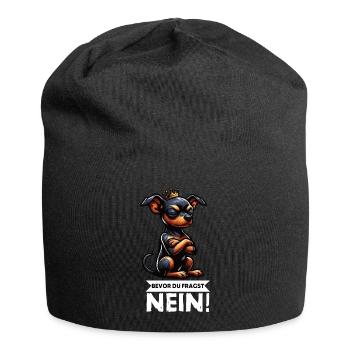 Avant de demander à Miniature Pinscher Pinscher Pinscher Fan - Bonnet en jersey - noir - Devant