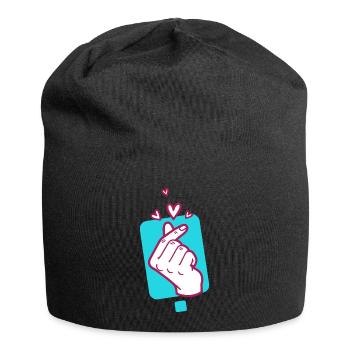 Kpop Koreanisch Finger Herz Niedlich Koreanische Pop-Liebe - Jersey-Beanie - Schwarz - Vorne