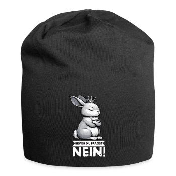 Avant que vous ne demandiez : non, lapin, lapin, lapin, lapin - Bonnet en jersey - noir - Devant