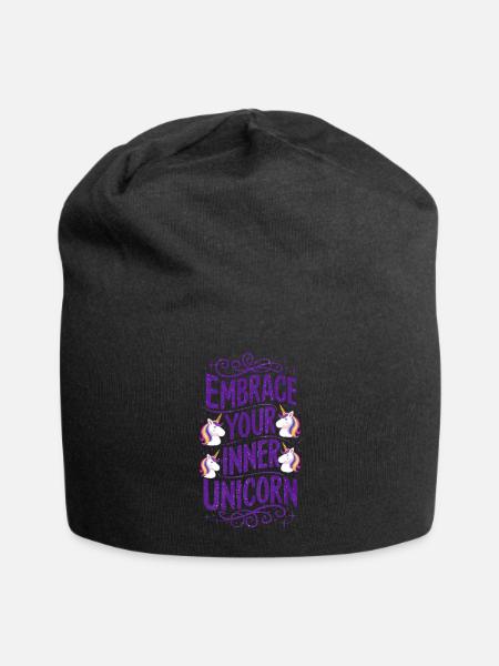 Embrace Your Inner Unicorn - Jersey Beanie - black
