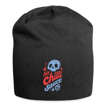 Blue Skull Chili Sauce Design - Jersey Beanie - black - Front