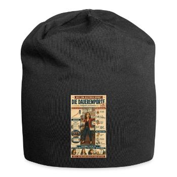 Die Dauerempörte – täglich ein neuer Skandal - Jersey-Beanie - Schwarz - Vorne