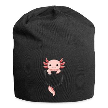 Mignon Axolotl qui sort de sa poche - Bonnet en jersey - noir - Devant