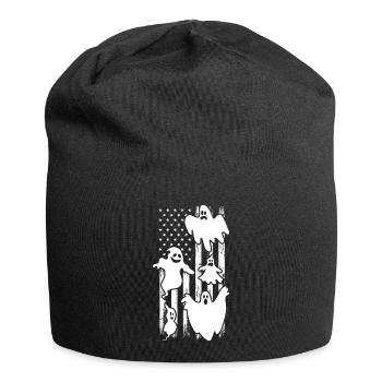 Ghost Halloween US Flag Halloween Ghost - Jersey-Beanie - Schwarz - Vorne