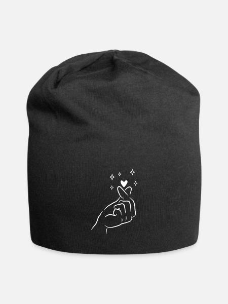 Finger Heart Coréen K Pop - Bonnet en jersey - noir