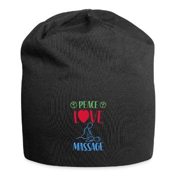 Frieden Liebe Massage - Jersey-Beanie - Schwarz - Vorne