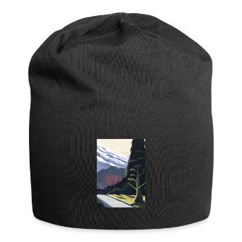 Pfad zu einem Berg - Jersey-Beanie - Schwarz - Vorne