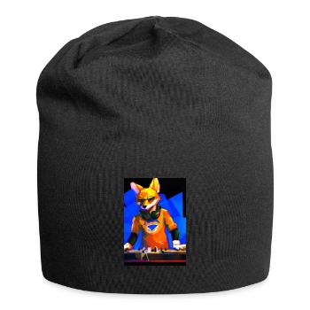 Fox am DJ-Pult - Jersey-Beanie - Schwarz - Vorne