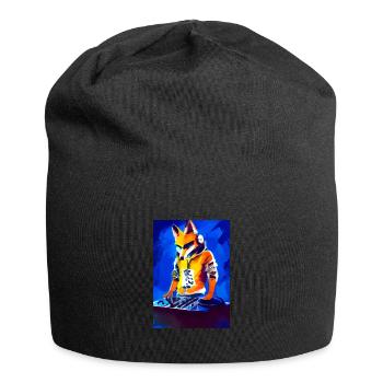 Fox am DJ-Pult - Jersey-Beanie - Schwarz - Vorne