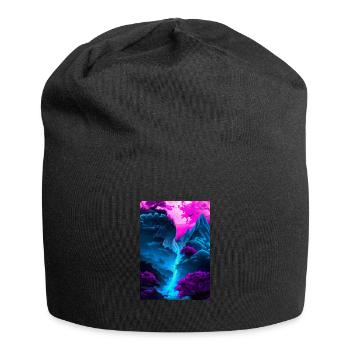 Mystischer Wasserfall - Jersey-Beanie - Schwarz - Vorne