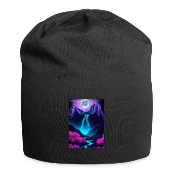 Mystischer Wasserfall - Jersey-Beanie - Schwarz - Vorne