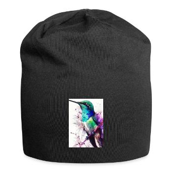 Bunter Vogel - Jersey-Beanie - Schwarz - Vorne