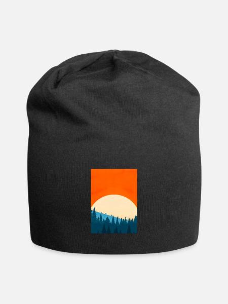 Orange Sonnenuntergang - Jersey-Beanie - Schwarz