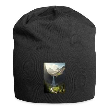 Wasserfall in der Natur - Jersey-Beanie - Schwarz - Vorne