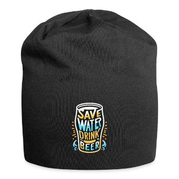Wasser sparen Bier trinken - Jersey-Beanie - Schwarz - Vorne