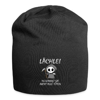 Lächle du kannst sie nicht alle töten. - Jersey-Beanie - Schwarz - Vorne