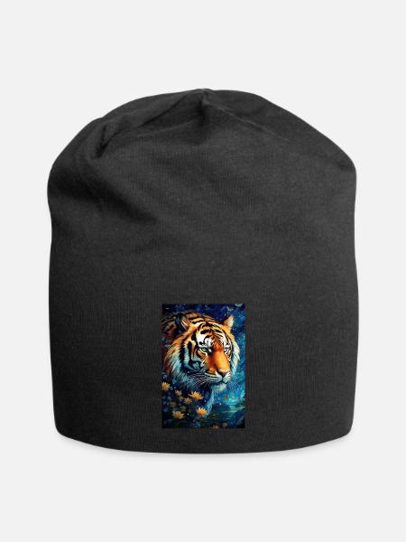 Tiger - Jersey-Beanie - Schwarz