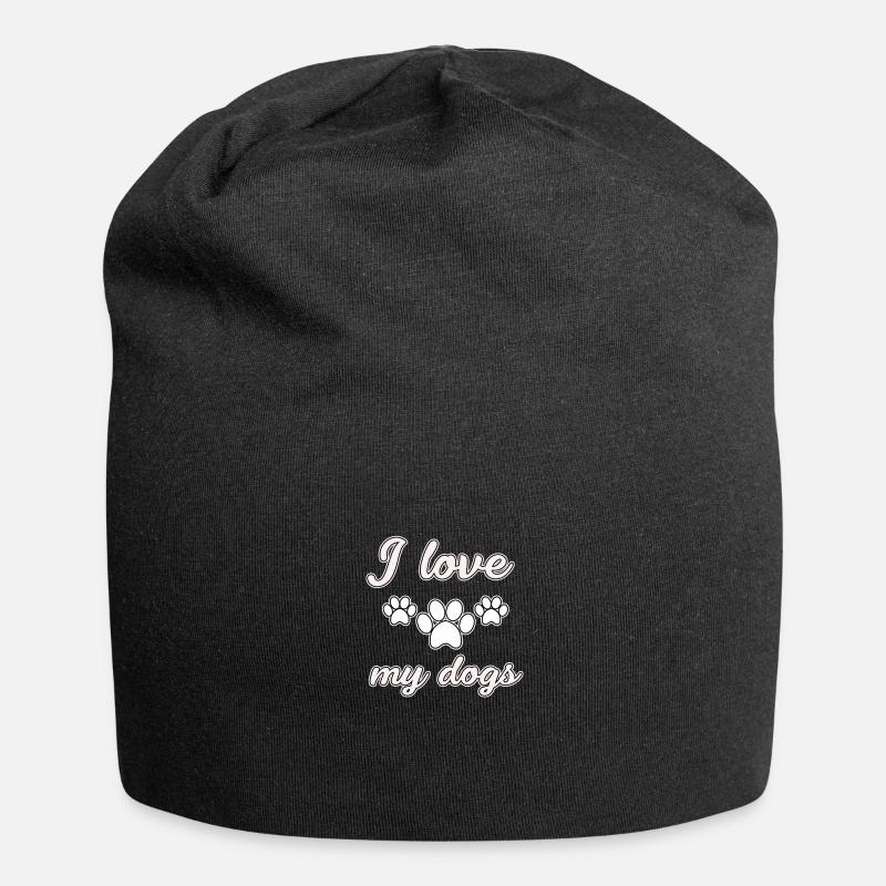 J'aime mes chiens - Bonnet en jersey - noir