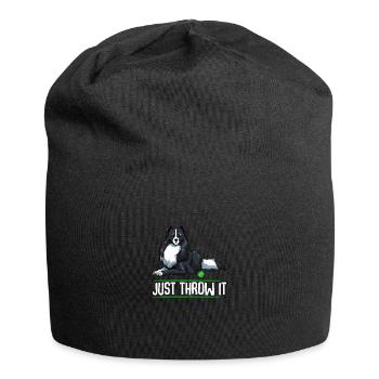 Just Throw It Border Collie Hund Tier Liebhaber - Jersey-Beanie - Schwarz - Vorne