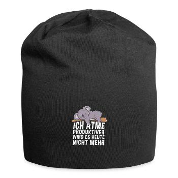 Ich atme produktiver wird es heute nicht mehr - - Jersey-Beanie - Schwarz - Vorne