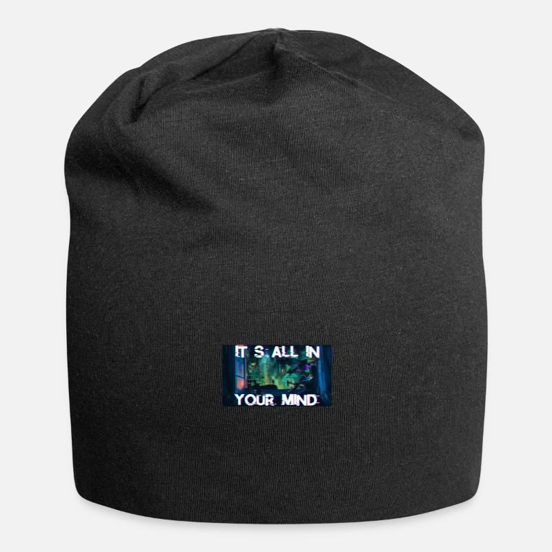 It's All In Your Mind - Glitch Vaporwave 80s 90s - Jersey-Beanie - Schwarz