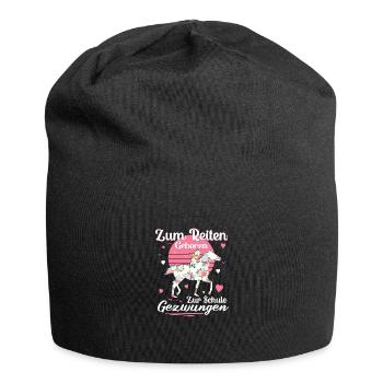 Zum Reiten Geboren Zur Schule Gezwungen | Reiten - Jersey-Beanie - Schwarz - Vorne