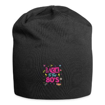 80s 80er Party Outfit Kostüm Back To The 80'S - Jersey-Beanie - Schwarz - Vorne