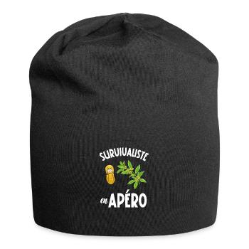 survivaliste en apéro - Bonnet en jersey - noir - Devant