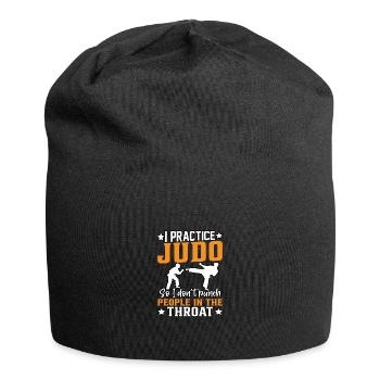 Ich übe Judo, damit ich die Leute nicht in den Schwanz schlage. - Jersey-Beanie - Schwarz - Vorne