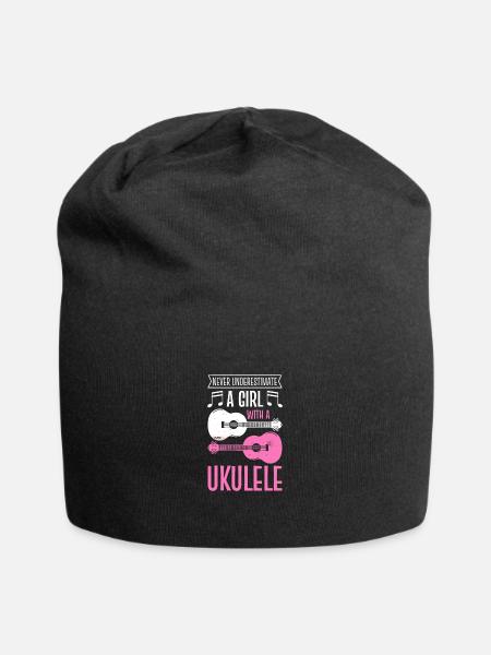 Musiker Uke Ukulele Unikate Ukulelist - Jersey-Beanie - Schwarz